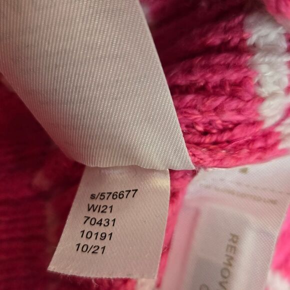 LOFT pink striped button up v-neck oversized cardigan‎ sweater L - Picture 7 of 9